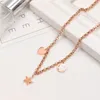 Luxury Necklace Designer Chain Chains Link Jewellery Heart Pendant Long Love Pendants Women Womens rostfritt stål Valentinsdag V2E3