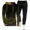 Men's Tracksuits Men Tracksuit Sets Fleece Two Piece Hooded Pullover Sweatpants Sports Clothing 4XLconjuntos masculinos 230303