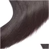 Wefts de cabelo humano com fechamento Extensões virgens indianas 3 pacotes 6x6 renda bebê reto 1030 polegadas