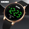 Orologi da polso SKMEI LED Touch Orologio da uomo Curved Mirro Design Orologio da polso da uomo Impermeabile PU Strap Hour Fashion Digital Reloj Hombre Montre