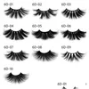 False Eyelashes Super Long 25Mm 6D Mink Dramatic Real Hair Lashes 25 Mm Handmade Eyelash Drop Delivery Health Beauty Makeup Eyes Dhfz5