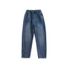 Jeans Mode Garçons Jeans Bleu Denim Pantalon pour Enfants Printemps Automne Taille Élastique Pantalon Droit Enfants Adolescent Bas 6 8 10 12 14 Y 230306