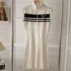 Kvinnor Knit Slingklänningar Sommarmodebrev Jacquard Dress Ladies Slimdresses Women Classic Letter Pattern Knit Dress Woman Lady Clothing