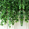 Decorative Flowers High Grade Artificial Lvy Green Vine Plant Ceiling Christmas Family Garden Window Wall Hanging False Rattan Room