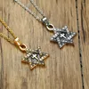 Pendant Necklaces Religious Jewelry Antique Star Of David With Cross Necklace In Stainless Steel