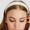 Bandanas Pearl Headband Weddingpadded Wide Headpiece Women Thick Hair Hoop Bride Headwear Crystal