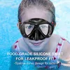 Goggles Findway Kids Diving Goggles Big Frame Leak Mask مع غطاء الأنف 180 منظرًا واسعًا للسباحة للطفل 4 14age L230303