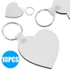 Chaveiros 10pcs em branco Sublimation Key Rings Imprimir ornamentos de jóias pendentes DIY