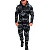 Herrspårar Mens 2 -stycken TRACKSUT Sweatsuit Jogging Casual Warm Breatble Wicking Fitness Running Sportswear Military Tactical HoodiePant 230303