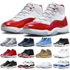 Jumpman 11 11s XI Mens Basketball Shoes Retro Women Cherry 25th Anniversary Cool Grey Space Jam Low University Blue Citrus Trainers Sneakers 36-47