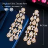 Ear Cuff CWWZircons Trendy Clear White Water Drop Cubic Zirconia Women Long Tassel Brazil Style Party Earring Brincos Bijoux Gift CZ816 230306