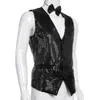 Men's Vests Fashion Mens Sequin Waistcoat Formal Business Suit Vest Wedding Nightclub Homme Stage For Singers Performers TopsMen's