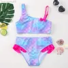 One-Pieces 2-16years 2021 New Girls Swimsuit Infantil Tankini Pineapple Swimwear Striped Two Piece Bathing Suit Infantil Swimsuit 1075 W0310