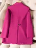 Blazer da donna Blazer Donne Wear Wear Suit Coffee Pink Black Office Business Blabs a 2 pezzi Blazer e pantalone 230306