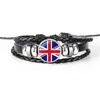 Bracelets de charme Turc Britannique Uruguay Yémen Zimbabwe Vanuatu Drapeau Bracelet Tissé À La Main Multicouche En Cuir Cadeaux