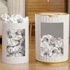 Waste Bins 15L Kitchen Trash Can Home Toilet Bathroom Wastebasket Office Paper Garbage Can White Gold Kitchen Dustbin 230306