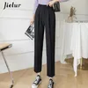 Pantalon Femme Capris Jielur Mode Femme Pantalon Printemps Droite Noir Blanc Kaki Pantalon Costumes Formelle Casual S-XL Pantalon Femme Harajuku 230306