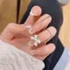 Faux ongles 24 pièces/boîte appuyez sur les outils de manucure détachables couverture complète ballerine française faux cercueil ongles conseils