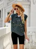 Women's Jackets Vintage Denim Vest Jacket Coat 2023 Irregular Spliced Personality Three Dimensional Pocket Female Trendy Blouses