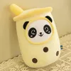 Plyschdockor 2023 Ny panda mjölk te cup docka plysch leksak för flickor att sova stor kudde grossist docka gratis ups eller dhl