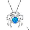 Pendant Necklaces Trendy Animal Gracef Necklace Fish Spider With Crystal For Women Fashion Ewelry Christmas Gift Y Drop Delivery Jew Dhvyn