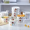 Schalen Cartoon Reis Schüssel Nudel Eltern-Kind-Familie Nordic Keramik Geschirr Teiler Geschirr und Set