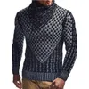 Felpe con cappuccio da uomo Felpa pullover lavorata a maglia Moda motivo geometrico Manica lunga Slim Fit con collo a scialle