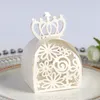 Opakowanie prezentów 20/100pcs Baby Shower laser laserowy Crown Dragee Candy Papier Papienek Polejka Pudełko Gift Chocolate Wedding Candy Box Pudełka Prezent