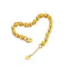 Bracelet chaîne de perles solides pour hommes et femmes, chaîne de poignet en or jaune véritable 18 carats rempli, classique unisexe, bijoux à la mode, cadeau
