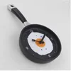 Väggklockor Creative Decor Clock Kitchen Omelette Fry Pan Fried Egg Design 3D Titta Novelty Toy