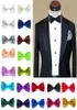 Mens Bowtie Wedding Handkerchief Formal Satin Classic Solid colour bowtie Fashion Square Pocket gift style Bow tie Neckwear9659294