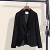 Damenanzüge, Blazer, schwarzer Business-Anzug, Mantel, weiblich, dünn, koreanisch, lässig, zierlich, Tops, Anzug, Herbst- und Winteranzug, Blzer, Übergröße, Kleidung für Damen, 230306