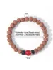 Strand rttooas 6mm originele Rudraksha armband voor vrouwen natuursteen rood onyx tijger oogmeditatie mala kralen armbanden gebed sieraden