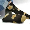 Chaussettes Harajuku à fleurs pour filles, Hip Hop, marguerite peinte en 3D, drôle, cheville longue et brillante, Streetwear Calcetines Mujer