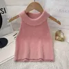 Débardeurs Femme Tricoté Hault Sans Manches Camisoles Pour Femmes Tout-Puissant Décontracté Solide Couleurs O-cou Femme Crop Tops Chic Femme Débardeur Camisoles