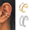 Backs Earrings TOBILO Fashion Gold Color Cubic Zirconia Ear Cuff Non-Piercing Clips Fake Cartilage Clip For Women