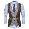 Men's Vests 2023 High-end Casual Suit Vest Brown With Light-colored