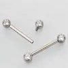 Ear Cuff ASTM 36 Nipple Tongue Ring 14G Internt tråd Skalvar Kubik Zirkoniumnipplarna Body Piercing Smycken 230303