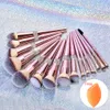 Skönhetsartiklar Rose Gold Makeup Brush Custom Logo Free Prover Tillverkare Face Makeup Brush Set SMP20021-12 och 14st Opp