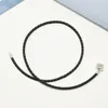 여성 남성 Pandora를위한 Double Black Leather Bracelet Pandora Real Sterling Silver Hand Chain 디자이너 보석 여자 친구 선물 선물 매력 팔찌 오리지널 박스 세트