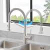 Küchenarmaturen, Wasserhahn aus gebürstetem Nickel, Einloch-Ausziehauslauf, Spüle, Sprühkopf, Mischbatterie 866033