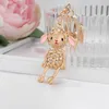 Keychains Fashion Zodiac Sheep Keychain Luxury Matte Gold Crystal Lamb Keyring Lovely Alpaca Bag Car Trinket Women Animal Jewelry Gift