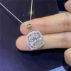 チェーン1ct 5ctモイサナイトペンダントネックレスDカラーラボ女性