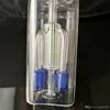 Cachimbas Cuatro columnas de botella de agua con accesorios de bongs de vidrio, pipas de vidrio para fumar, mini multicolores, pipas de mano, la mejor pipa de vidrio de cuchara