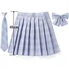 Rok hoge taille geplooide geruite stroptie zomer Harajuku preppy mini a line Japanse schooluniformen meisjes kawaii 230303