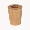 Poubelles 9L Poubelle avec couvercle Poubelles en bois massif Corbeille à papier Outils de nettoyage domestique Poubelle ronde Couvercle pivotant Paniers de rangement de bureau 230303