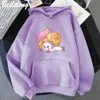 Dames hoodies sweatshirts anime bijen en puppycat hoodie schattige kat hoodies voor mannen/vrouw vintage hoodies harajuku sudaderas vrouwelijke kleding lange mouw doek w0306