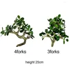 Decorative Flowers 25cm Artificial Banyan Leaves Branch Lifelike Plants Simulation Ficus Floral Arrangement Home Desktop Ornament Po Prop