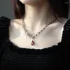 Chains Gothic Red Crystal Spider Chunky Necklace For Women Egirl Eboy Y2k Jewelry Punk Statement Fashion 2023