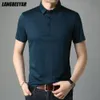 Men's Polos Top Grade Mulberry Silk Summer Brand Men Polo Shirts Designer Short Sleeve Casual Tops Fashions Korean Fashion Clothing 230303